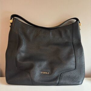 Furla Black Leather Shoulder Bag